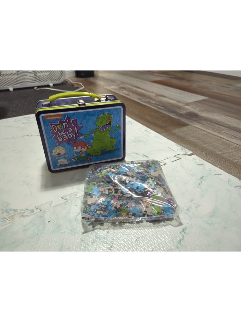 Nickelodeon Rugrats Lunch Box with 500 p Jigsaw Puzzle Reptar Tommy Chuckie New